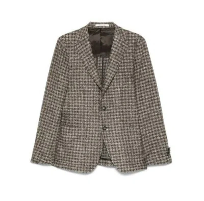 Tagliatore Tailored Brown Jacket With Classic Lapel Collar And Refined Silhouette In Brown