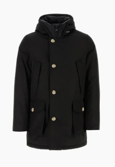 Woolrich Arctic Flap-pocket Coat In Black