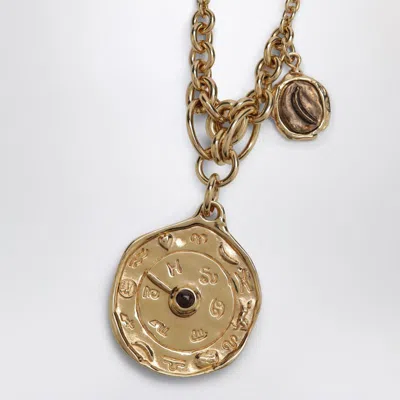 Chloé Zodiac Pendant Necklace Chain Link In Gold
