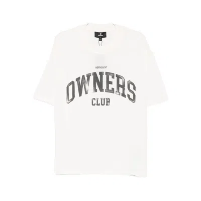 Represent Mens Flat White Big Owners Club Crewneck Cotton T-shirt Xxl In White