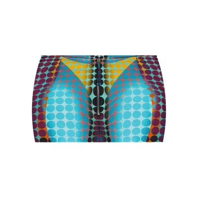 Jean Paul Gaultier Zip-up Dots-print Mini Skirt In Multi