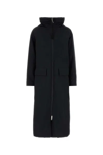Herno Peacoat With Removable Hood In Black
