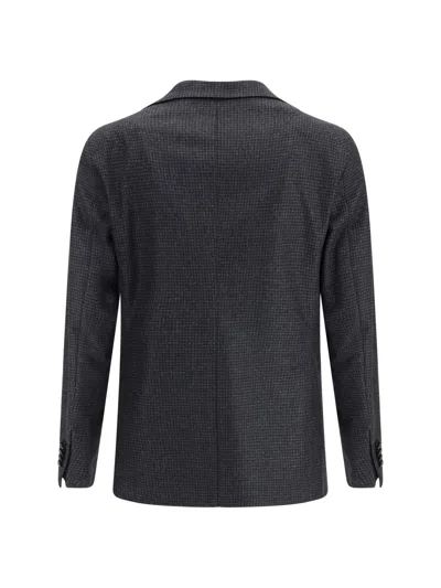 Tagliatore Pied-de-poule Print Blazer In Gray