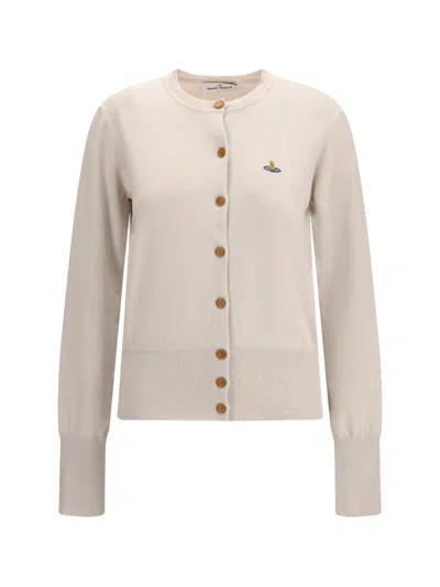 Vivienne Westwood Orb-embellished Virgin-wool Cardigan In Neutral