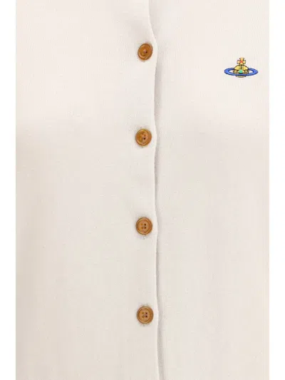 Vivienne Westwood Orb-embellished Virgin-wool Cardigan In Neutral