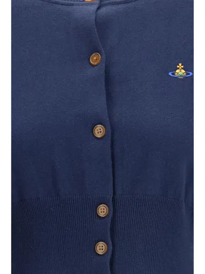 Vivienne Westwood Bea Crop Cardigan In Blue