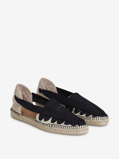 Castaã±er Norman Ribbon-woven Canvas Espadrilles In Black