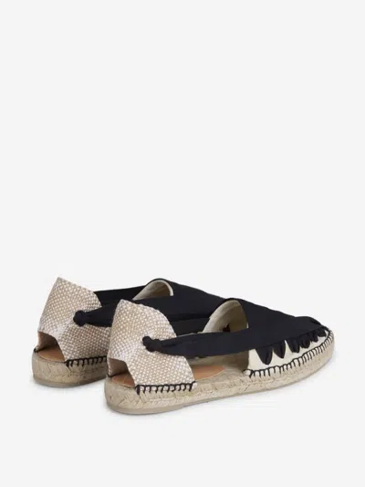 Castaã±er Norman Ribbon-woven Canvas Espadrilles In Black