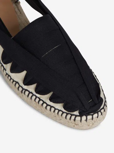 Castaã±er Norman Ribbon-woven Canvas Espadrilles In Black