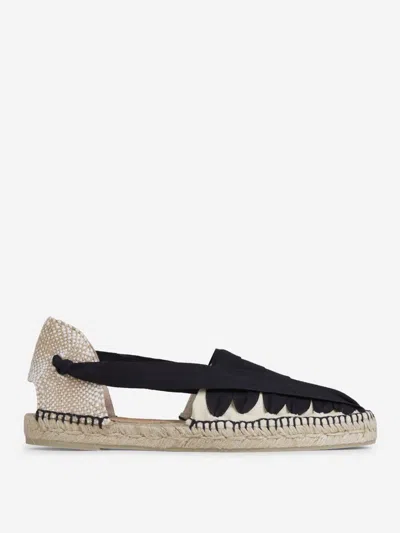 Castaã±er Norman Ribbon-woven Canvas Espadrilles In Black