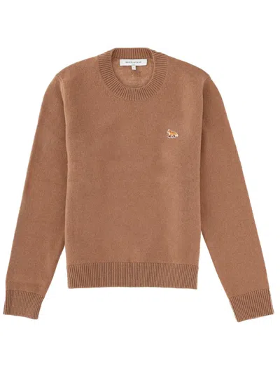 Maison Kitsuné "baby Fox" Sweater In Brown