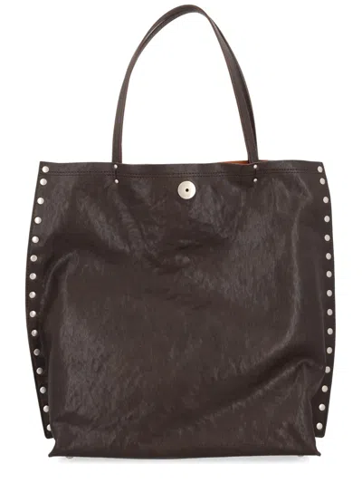 Zanellato Shoulder Bag With Studded Accents And Dual Handles In Neutral