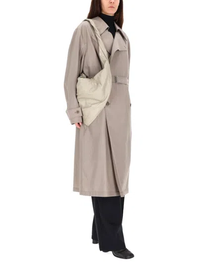 Lemaire Double-breasted Trench Coat In Neutral