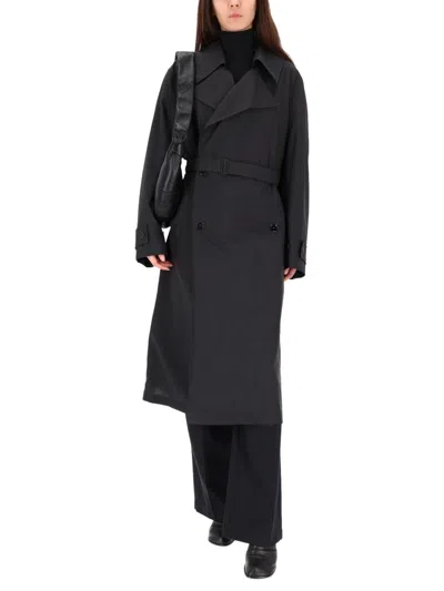Lemaire Women Double-breasted Trench Coat In Gray