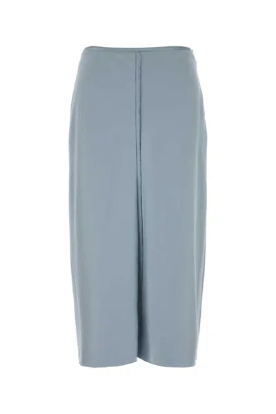Ami Alexandre Mattiussi Ami Structured Panel Skirt With Cupro-blend Lining In Gray