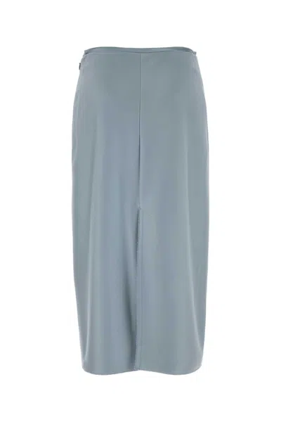 Ami Alexandre Mattiussi Ami Structured Panel Skirt With Cupro-blend Lining In Gray