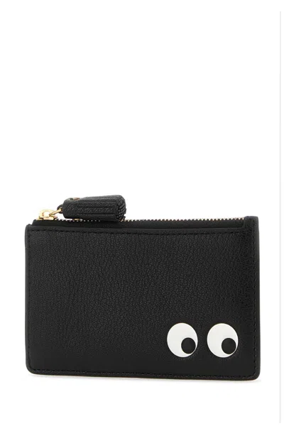 Anya Hindmarch Black Leather Eyes Card Holder