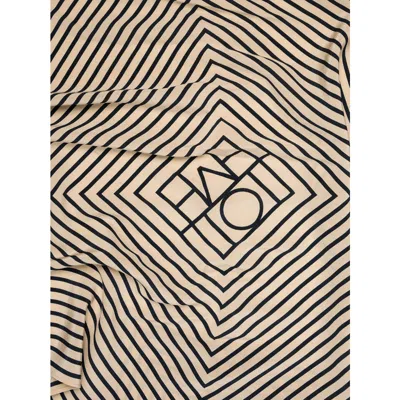 Totême Toteme Women Monogram Silk Scarf In Brown