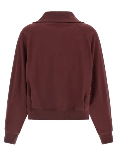 Brunello Cucinelli Shiny Flap Detail Sweatshirt Bordeaux In Red