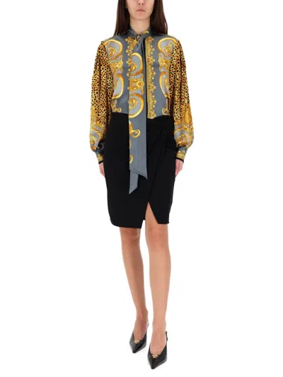 Versace Silk Shirt In Brown