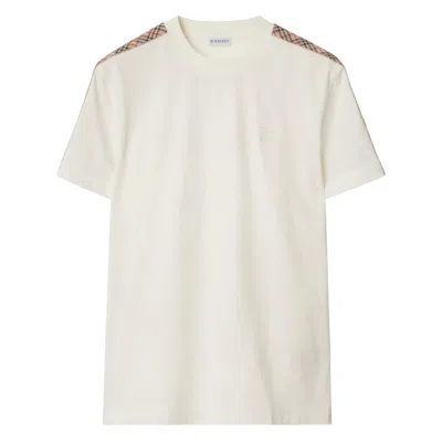 Burberry Checked Cotton-jersey T-shirt In White