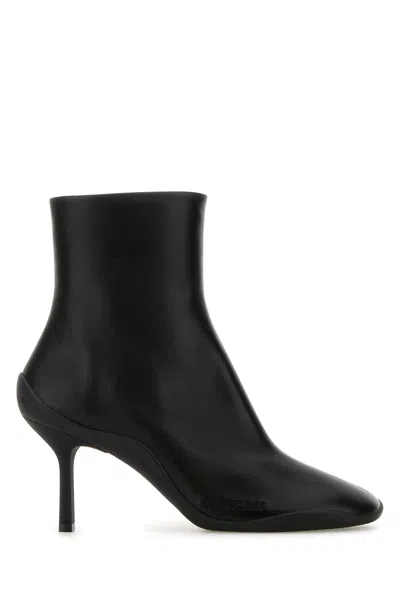 Balenciaga Black Leather Shibuya 80 Ankle Boots In Black