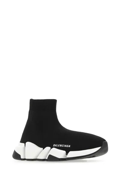 Balenciaga Black Stretch Fabric Speed 2.0 Sneakers In Black