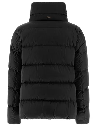 Herno Women Turtleneck Cape In Black