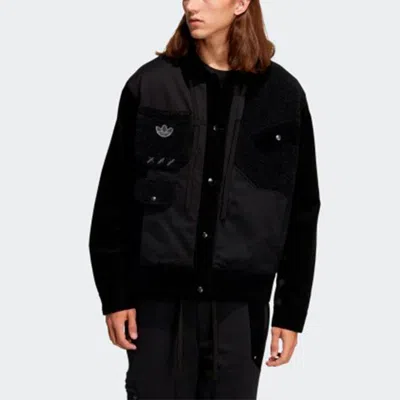 Adidas Originals X Melting Sadness Crossover Series Logo Casual Splicing Sports Jacket Black In Multi