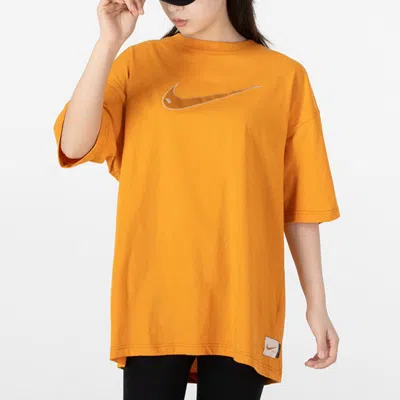 Nike (wmns)  Logo Printing Athleisure Casual Sports Breathable Short Sleeve Yellow In Animal Print