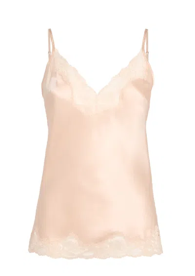 Gilda & Pearl In My Boudoir Pink Silk Camisole In Pink