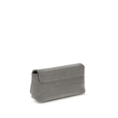 Brunello Cucinelli Precious Flap Shoulder Bag In Gray