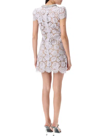 Self-portrait Lace Mini Dress In Neutral