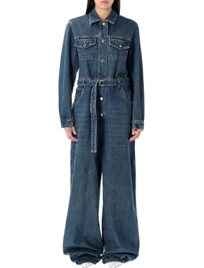 Prada Denim Jumpsuit In Blue