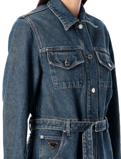 Prada Denim Jumpsuit In Blue