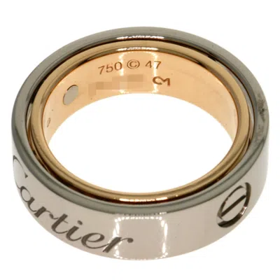 Pre-owned Cartier Love Pink White Band Ring () In Multi