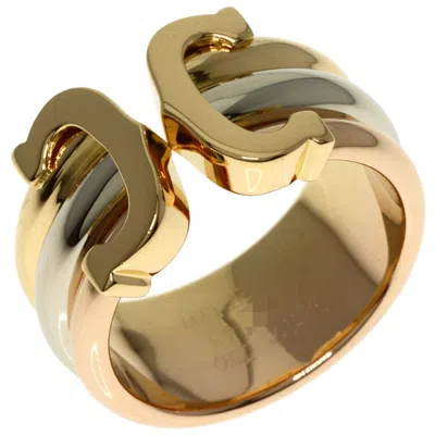 Pre-owned Cartier Pink White Yellow Band Ring () In Multi
