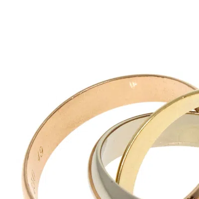 Pre-owned Cartier Trinity Pink White Yellow Band Ring () In Multi