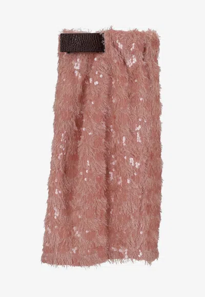 Niccolò Pasqualetti Chimera Sequined Midi Skirt In Pink