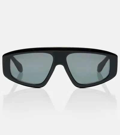 Alaïa Rectangular Frame Sunglasses Dark Lenses In Black