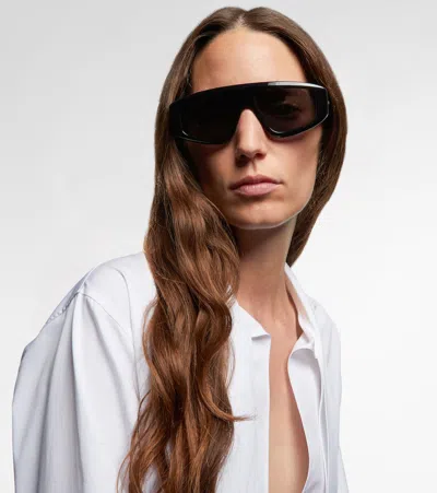 Alaïa Rectangular Frame Sunglasses Dark Lenses In Black