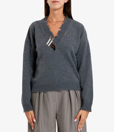 A Paper Kid Sweaters Grey In Gray