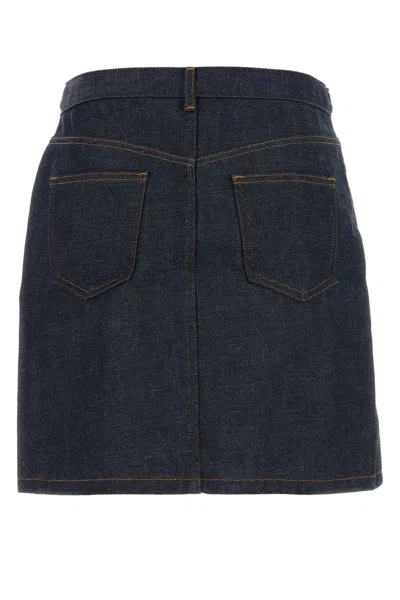 Apc A.p.c. Denim Jupe Mini Skirt In Black