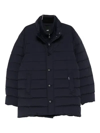 Add Down Jacket With Logo In Blue