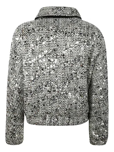 Add Sequin-embellished Jacket In Gray