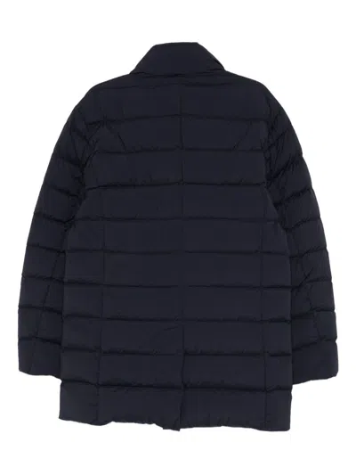 Add Down Jacket With Logo In Blue