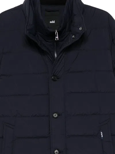 Add Down Jacket With Logo In Blue