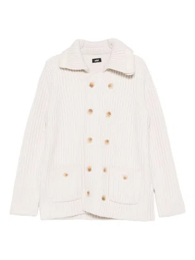 Add Double-breasted Cardigan In White