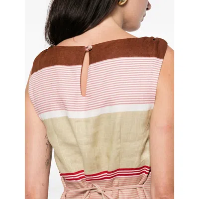 Faithfull The Brand Flor Knot Striped Mini Dress In Pink