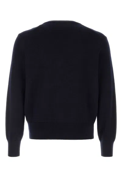 Ami Alexandre Mattiussi Ami Paris Men Blue Cardigan With V Neck And Adc Embroidery On The Front In Wool Blend Man